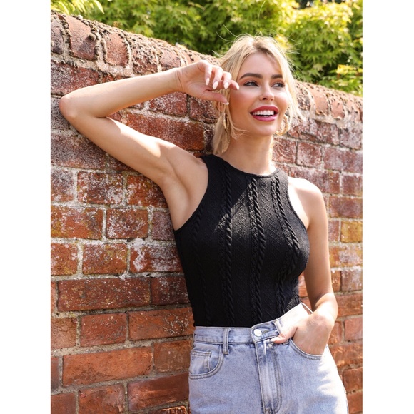 Rouge! Tops - Textured Black Knit Tank